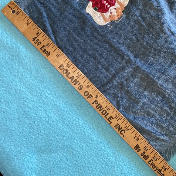 CHRISTMAS ANGEL metallic embroidered hand towel finger tip towel fringe edge - Picture 6 of 6